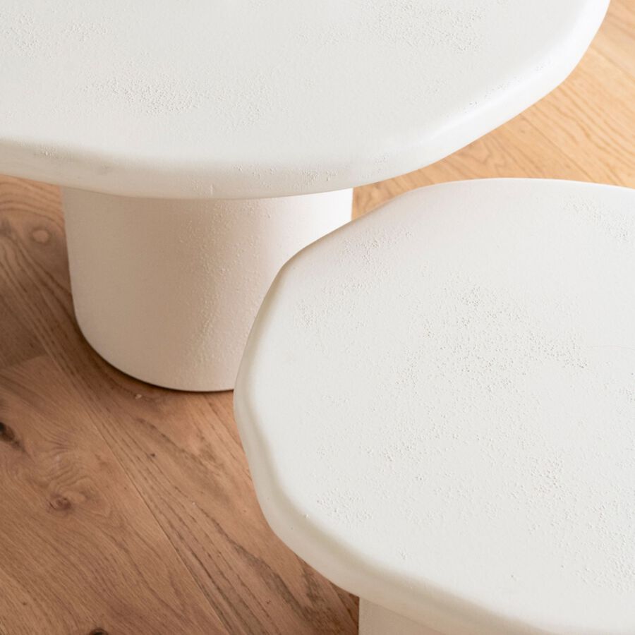 Set de 2 mesas auxiliares de microcemento Kurli 75/50cm - Imagen 3