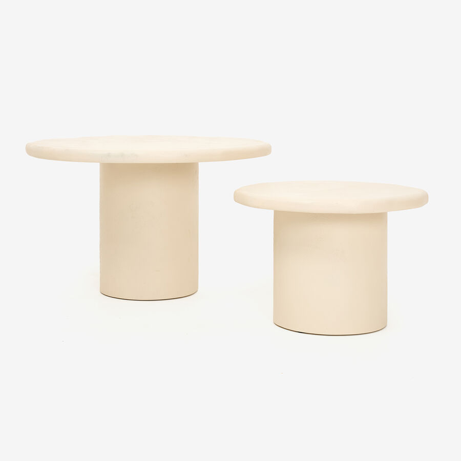 Set de 2 mesas auxiliares de microcemento Kurli 75/50cm - Imagen 2