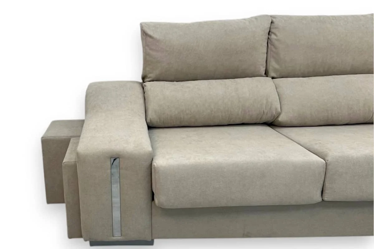 Sofá Chaiselongue Derecha OSCAR tapizado en color beige - Imagen 4