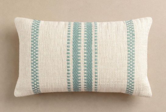 Pack 2 cojines menta y plaid turquesa - Imagen 2