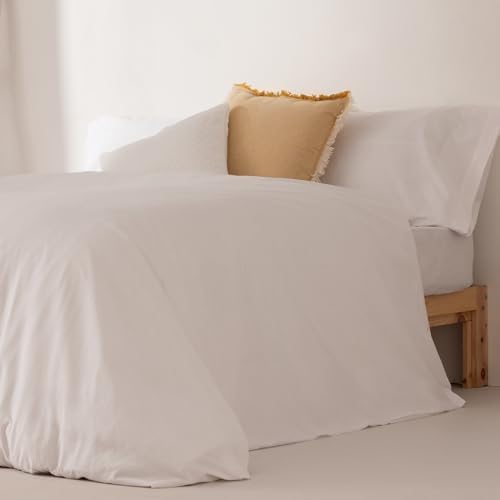 Lisos - Juego funda nórdica 100% algodón 180x220 cm cama 100/105 cm verde - Imagen 4